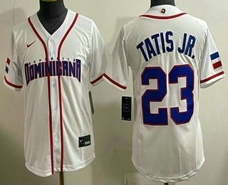 Women's Dominican #23 Fernando Tatis Jr White 2026 World Baseball Classic Cool Base Jersey
