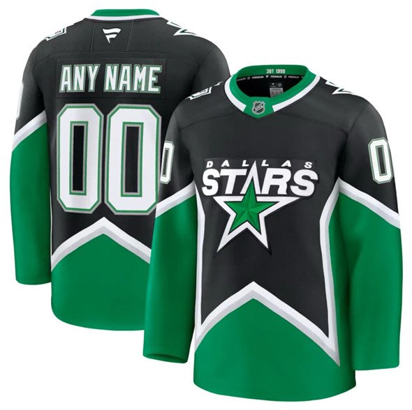 Men's Dallas Stars Active Player Custom Black 2025-26 Alternate Stitched Hockey Jersey