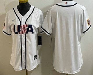 Women's USA Blank White 2026 World Baseball Classic Cool Base Jersey